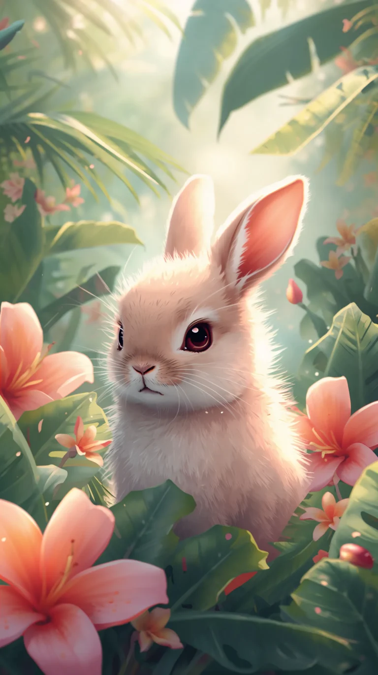 cute-tropical-wallpapers-aesthetic-bunny-jungle-phone