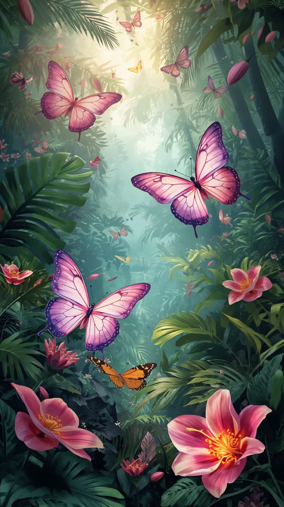 cute-tropical-wallpapers-aesthetic-butterfly-jungle-phone