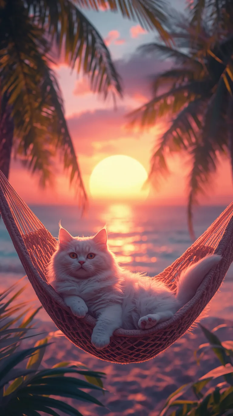 cute-tropical-wallpapers-aesthetic-cat-hammock-phone
