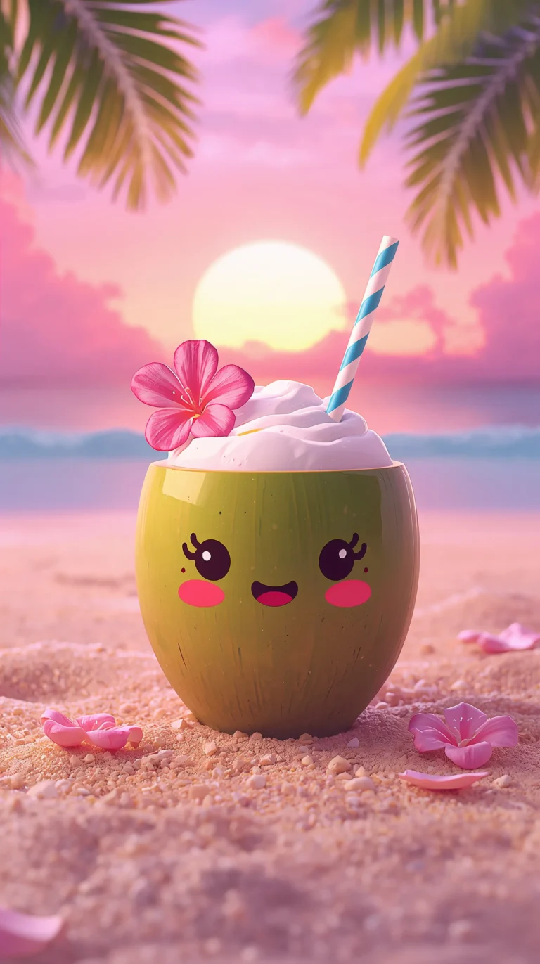 cute-tropical-wallpapers-aesthetic-coconut-drink-phone