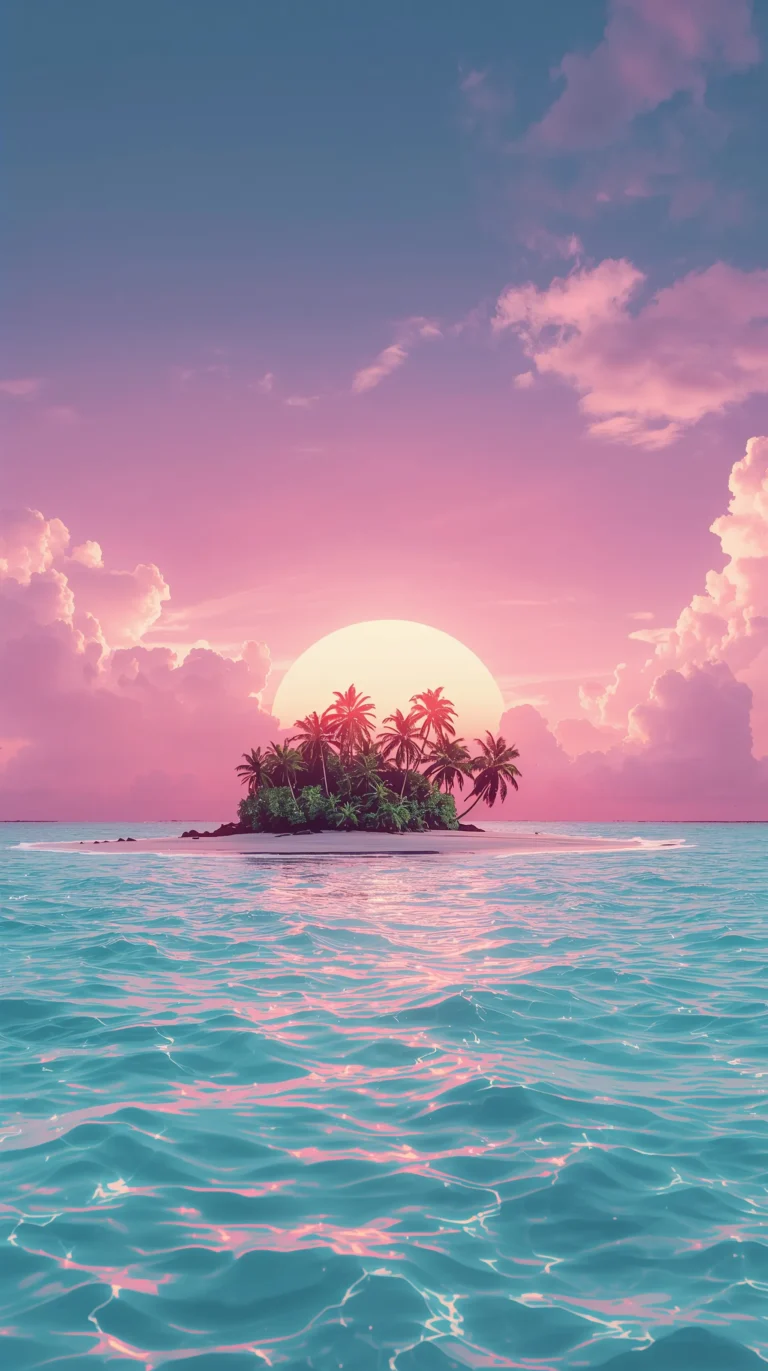 cute-tropical-wallpapers-aesthetic-sunset-palm-island-phone