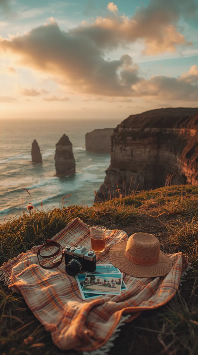nostalgic-summer-vintage-wallpapers-ocean-cliff-picnic