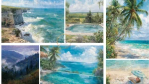 summer landscape painting wallpapers collage wallpaperinspo.hu