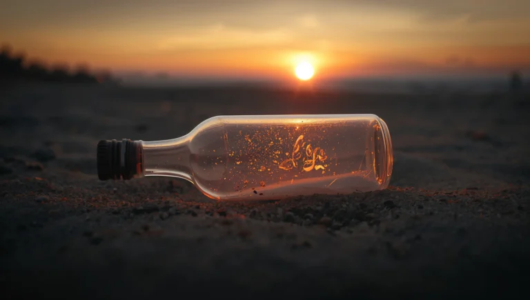 vintage-beach-wallpapers-aesthetic-message-bottle-sunset-glow-laptop