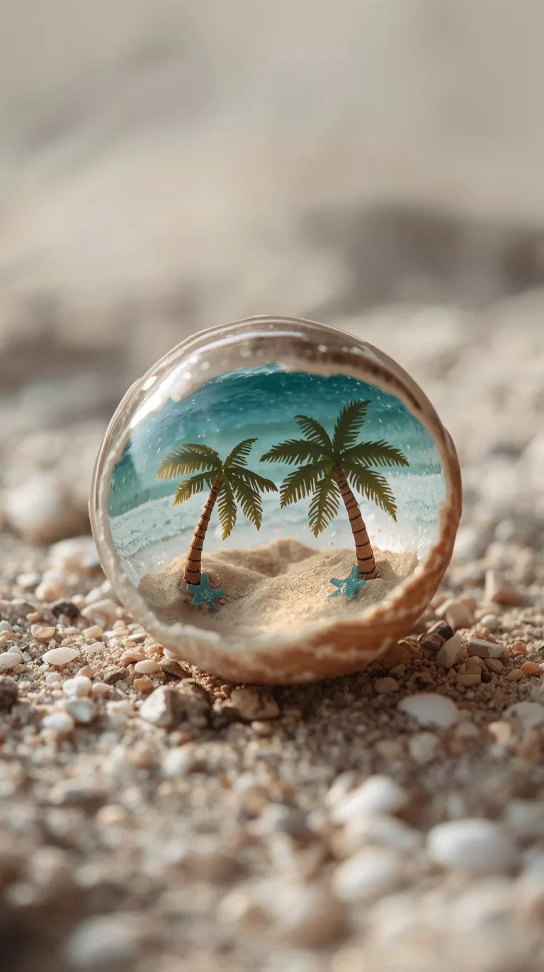 vintage-beach-wallpapers-aesthetic-mini-beach-seashell-macro-phone