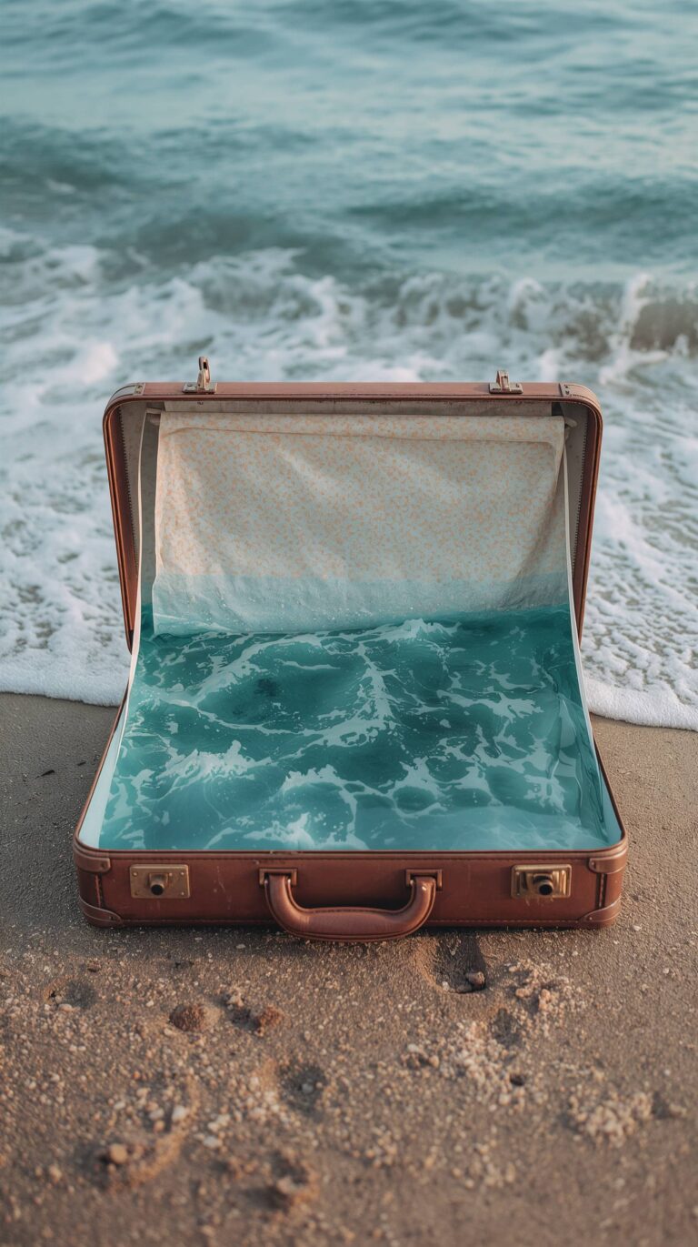vintage-beach-wallpapers-aesthetic-suitcase-ocean-surreal-concept-phone