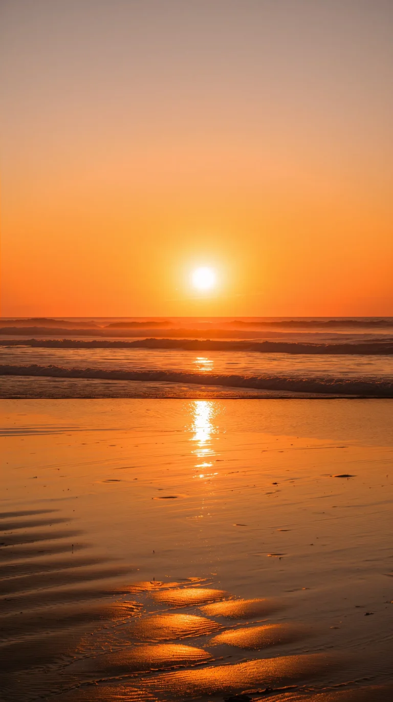 beach-summer-wallpapers-for iphone-golden-sunrise-wet-sand