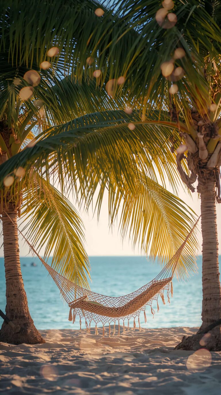 beach-summer-wallpapers-for iphone-hammock-palm-trees