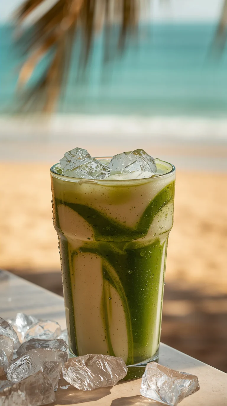 beach-summer-wallpapers-for iphone-iced-matcha-latte-turquoise-bg