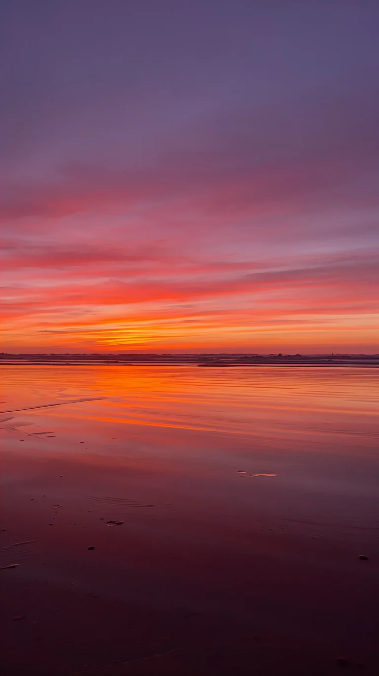 beach-summer-wallpapers-for iphone-orange-pink-sunset-reflection