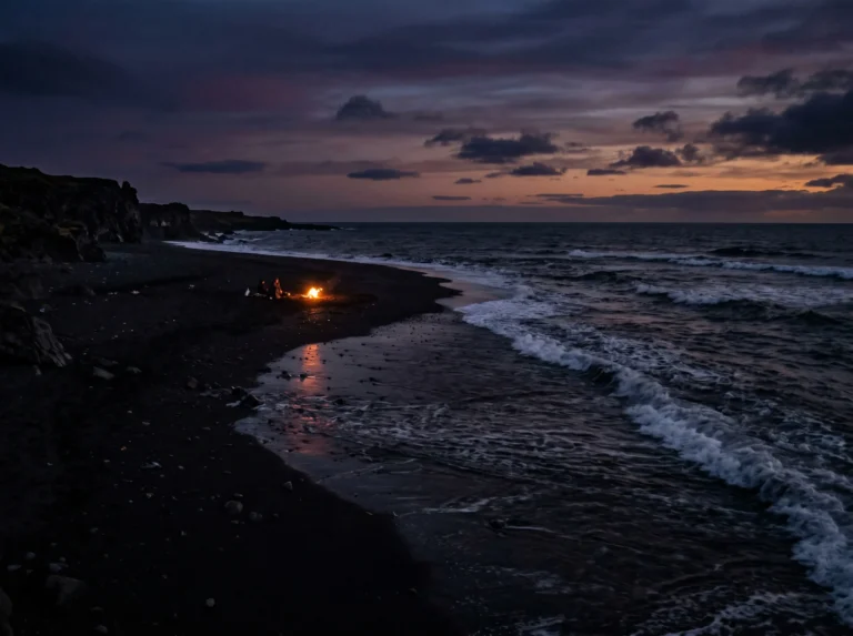 black-beach-wallpapers-aesthetic-ipad-bonfire-glow