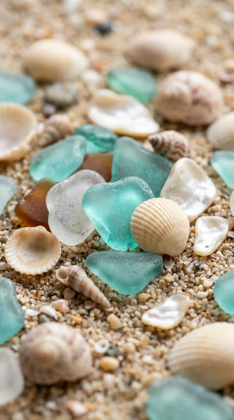 coastal-texture-wallpapers-seashell-sea-glass-arrangement-phone