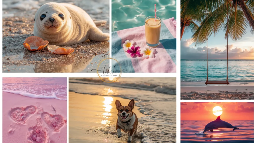 cute beach wallpapers collage