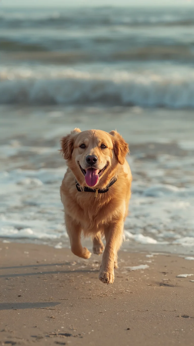 cute-dog-wallpapers-for-iphone-golden-retriever-beach-golden-hour