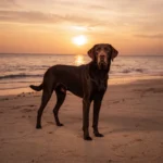 cute-dog-wallpapers-for-iphone-labrador-chocolate-beach-sunset-cover