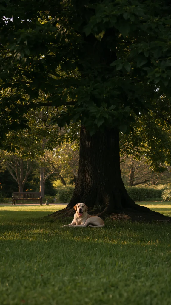 cute-dog-wallpapers-for-iphone-labrador-yellow-shady-tree-summer-park
