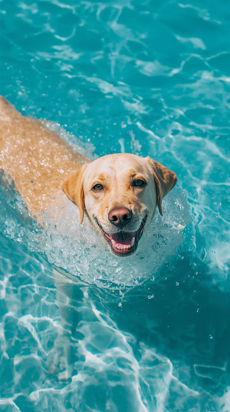 cute-dog-wallpapers-for-iphone-labrador-yellow-swimming-pool-summer