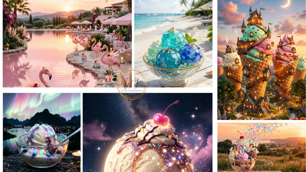 cute ice cream collage walllpaperinspo.com