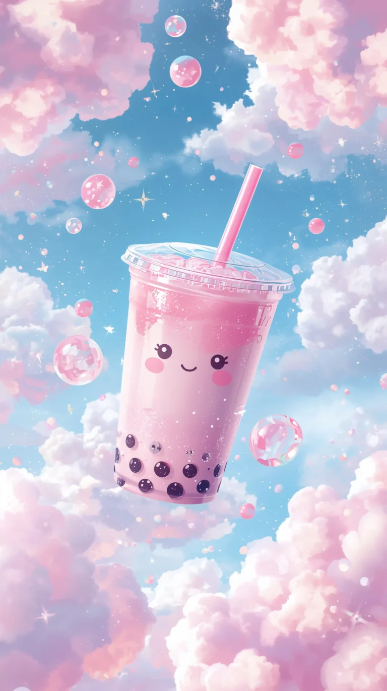 cute-summer-wallpapers-aesthetic-bubble-tea-summer-clouds