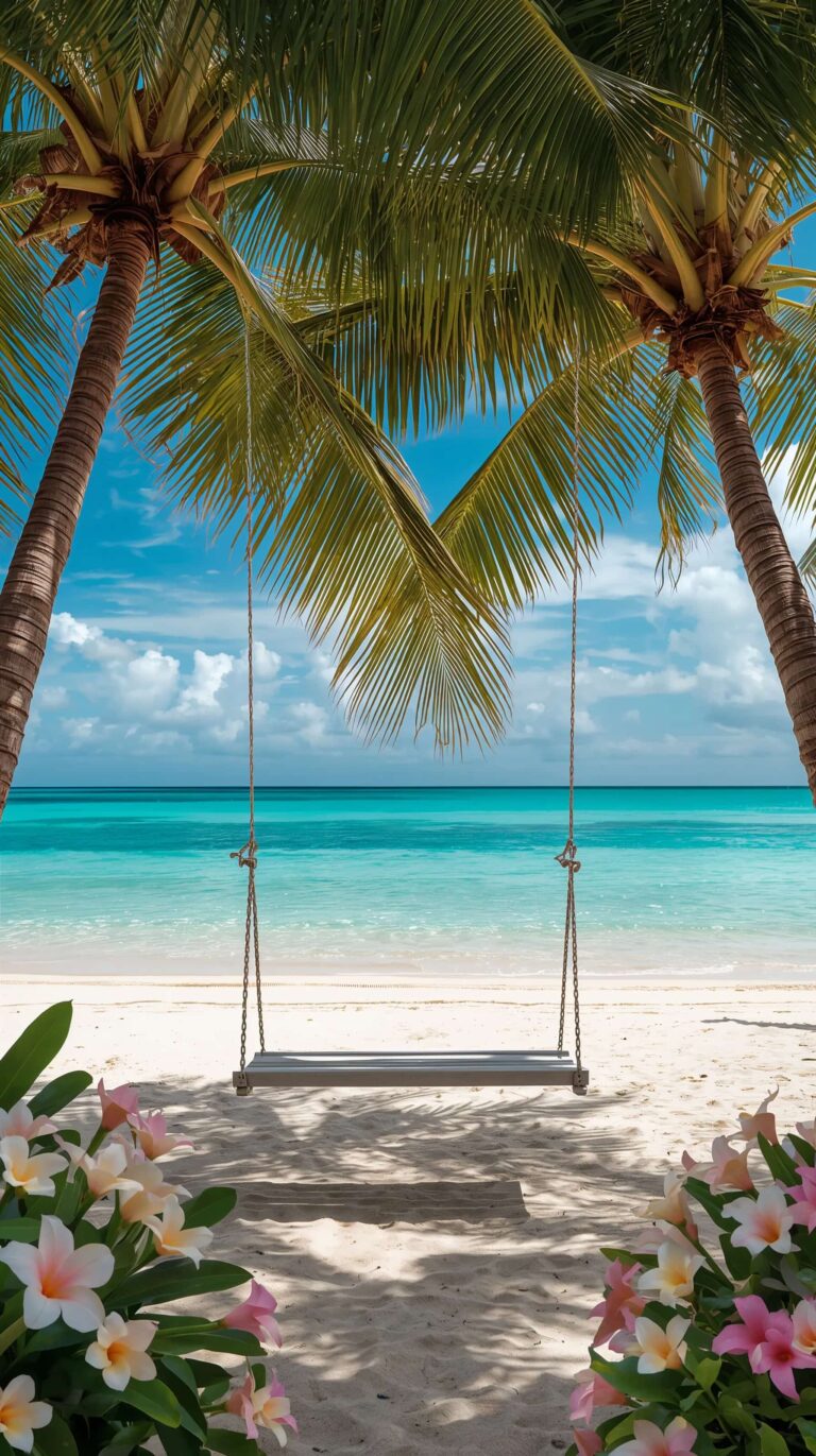 cute-summer-wallpapers-aesthetic-coconut-beach-swing