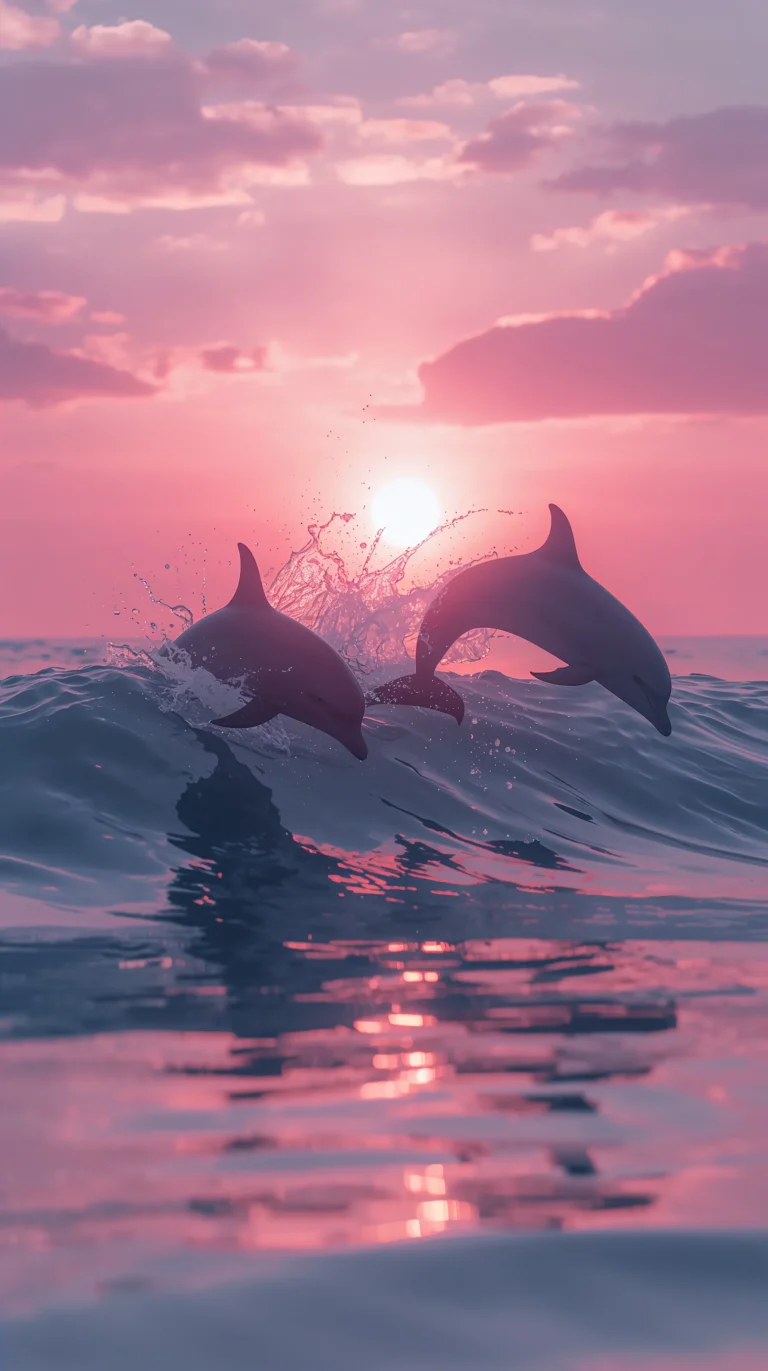 cute-summer-wallpapers-aesthetic-dolphin-sunset-fantasy