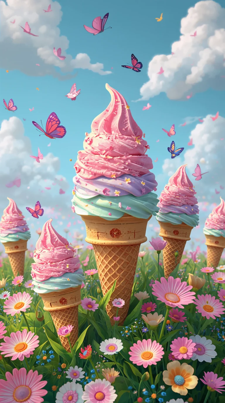 cute-summer-wallpapers-aesthetic-ice-cream-flower-garden