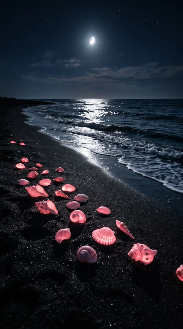 moonlit-beach-wallpapers-pink-seashells