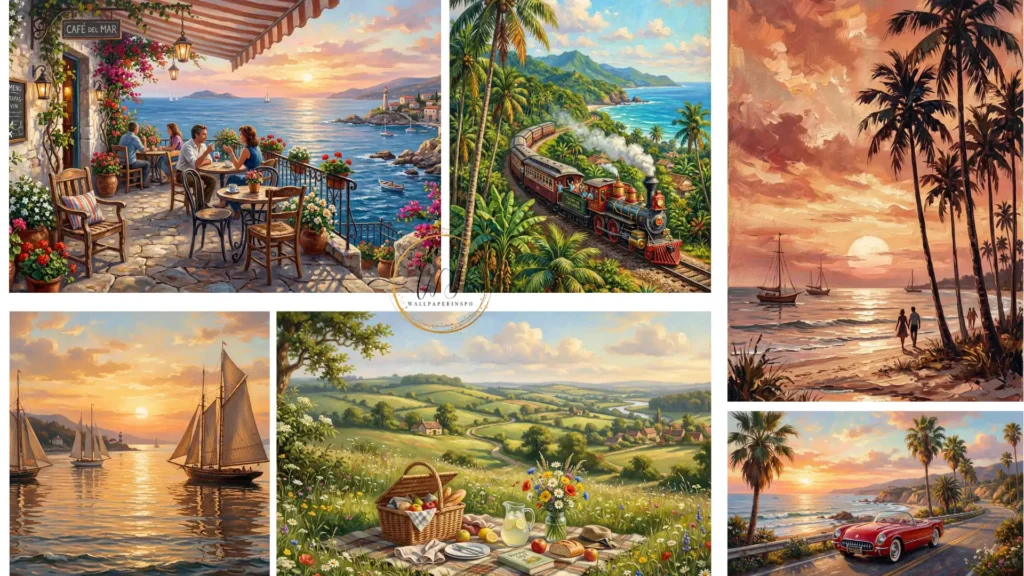 retro summer wallpapers collage wallpaperinspo.com