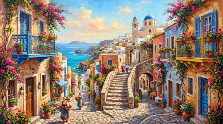 retro-summer-wallpapers-italian-summer-village-oil-painting-laptop
