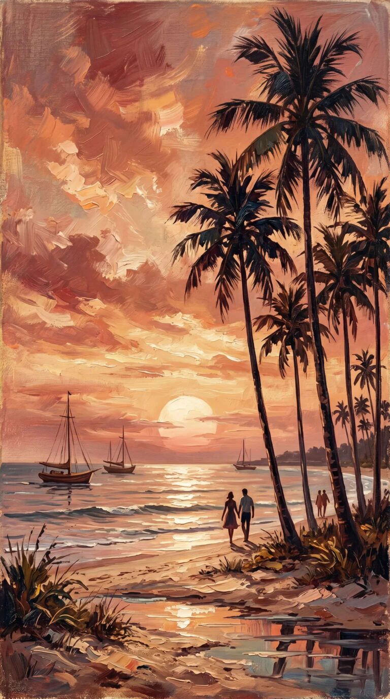 retro-summer-wallpapers-palm-trees-sunset-oil-painting-phone