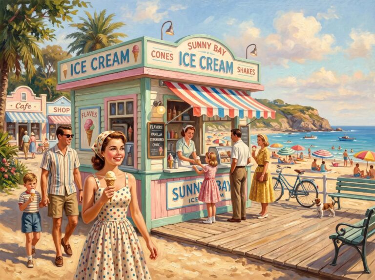 retro-summer-wallpapers-seaside-ice-cream-shop-oil-painting-ipad