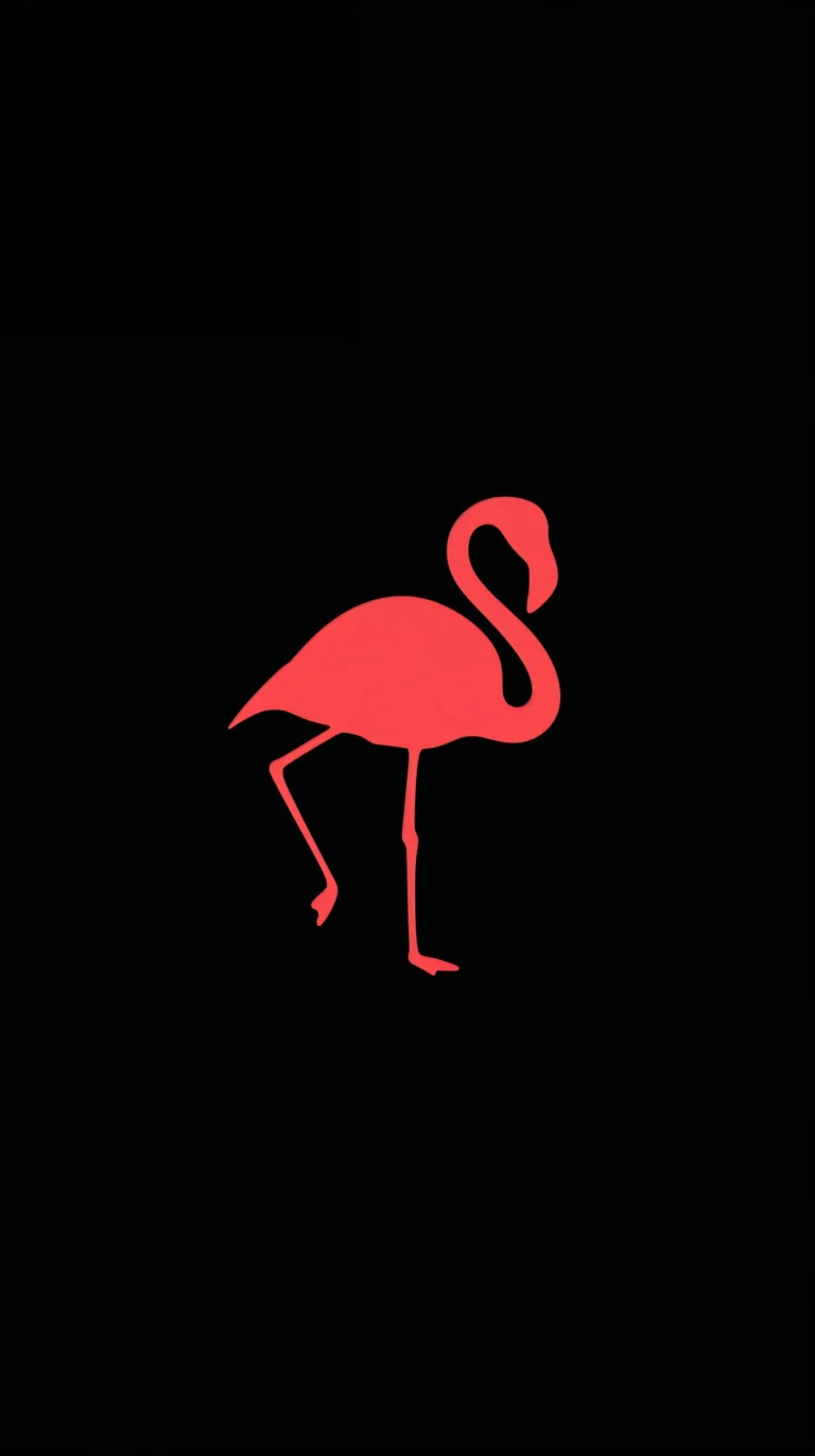 AMOLED-summer-wallpapers-black-flamingo-phone