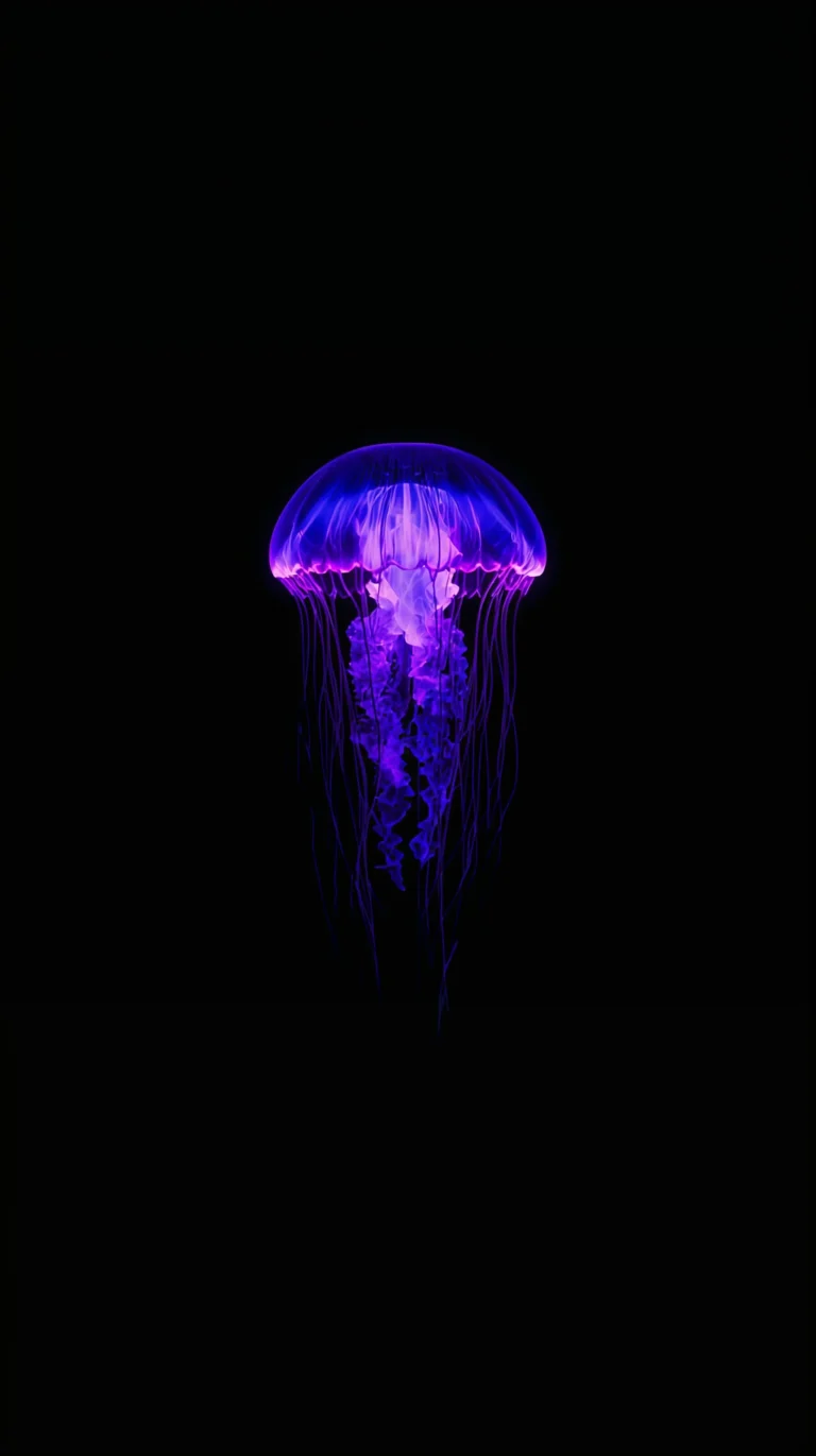 AMOLED-summer-wallpapers-black-jellyfish-phone