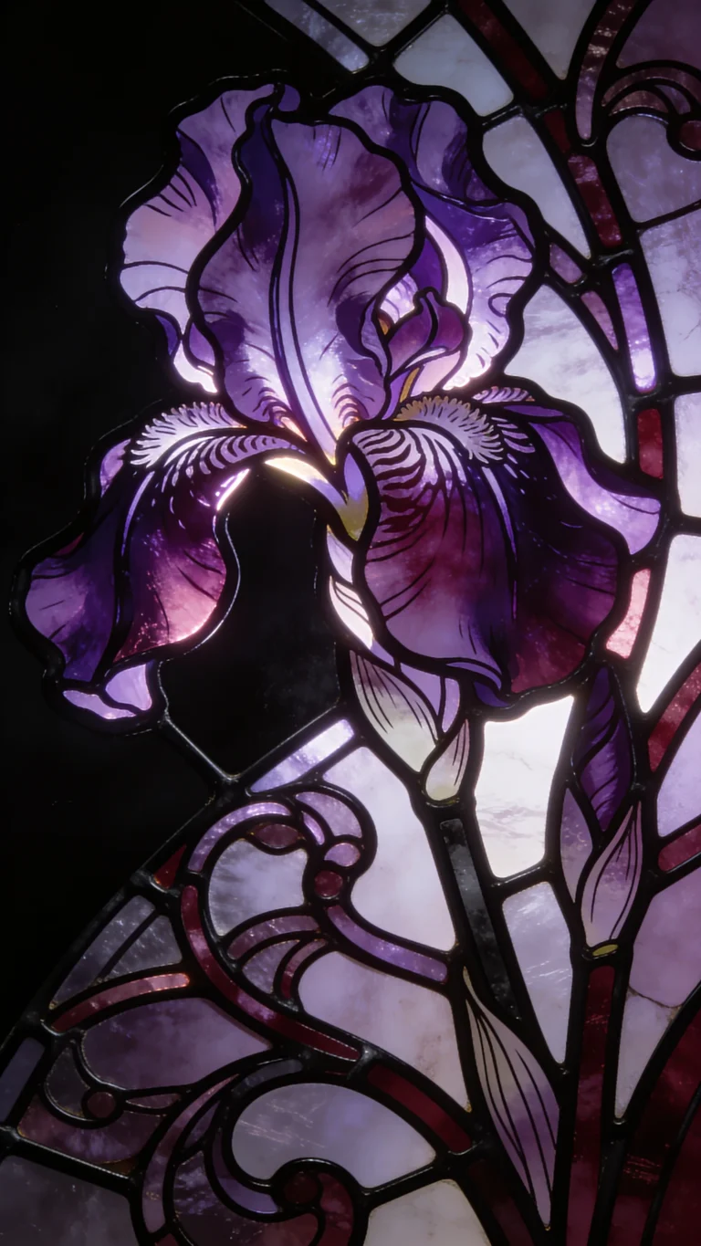 black-stained-glass-wallpapers-black-orchid