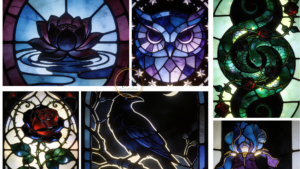 black staned glass wallpaper collage wallpaperinspo.com