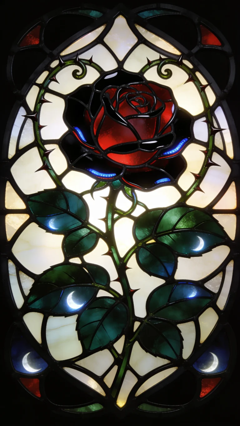 black-stained-glass-wallpapers-dark-rose