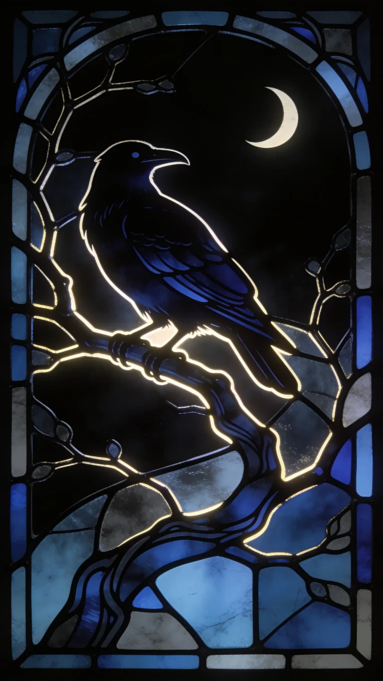 black-stained-glass-wallpapers-raven-branches