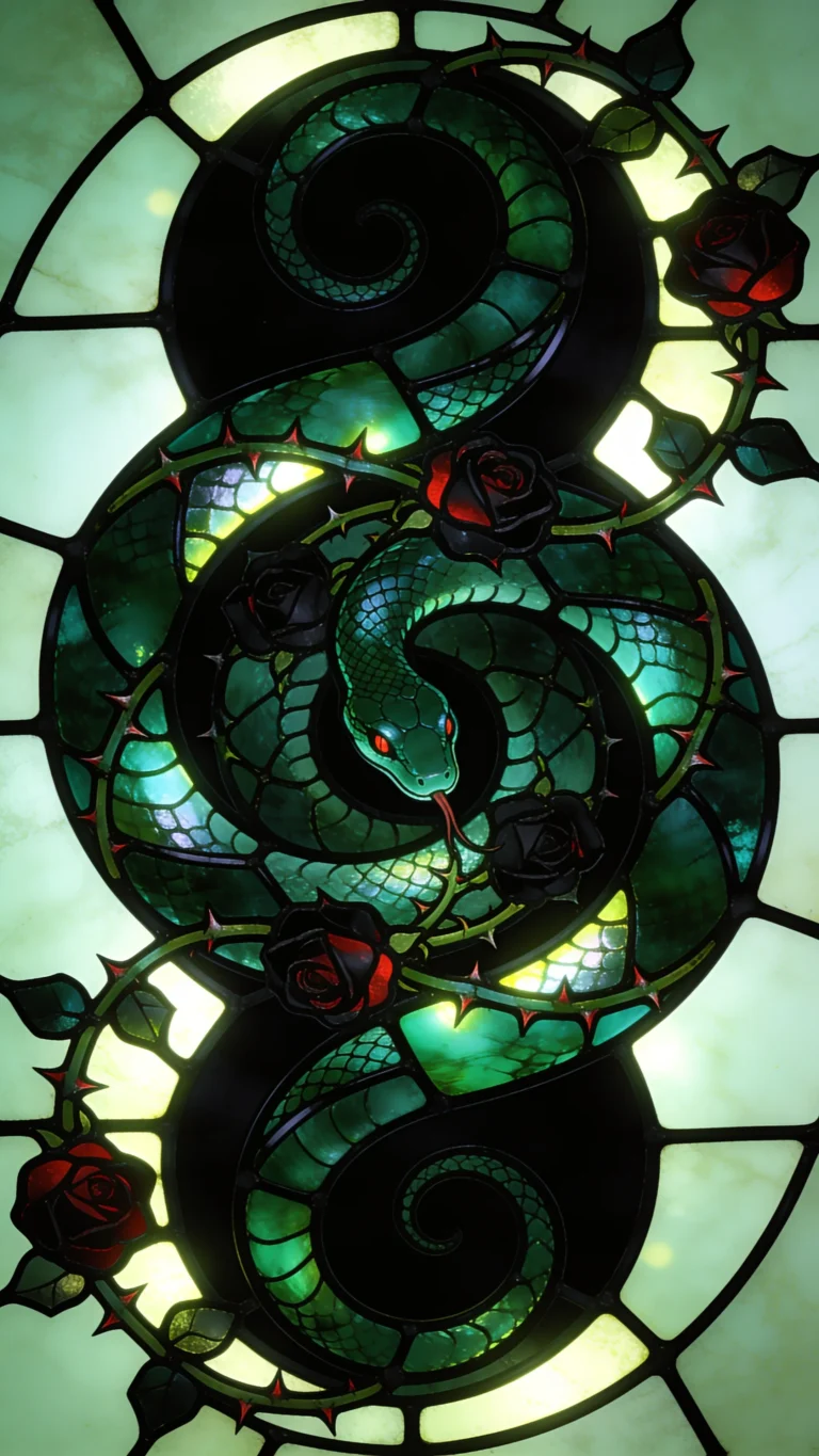 black-stained-glass-wallpapers-serpent-thorns