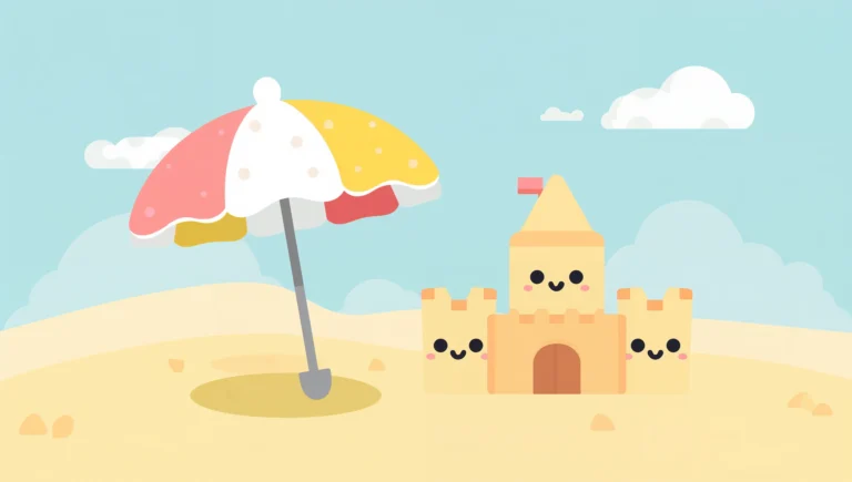 kawaii-summer-wallpapers-4k-beach-umbrella