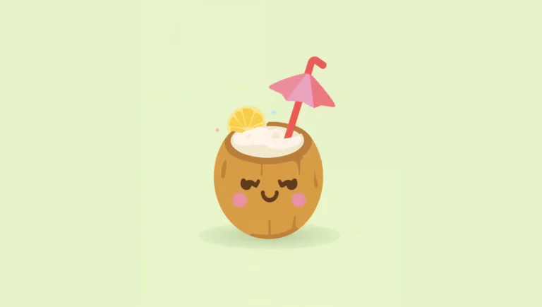 kawaii-summer-wallpapers-4k-coconut-drink