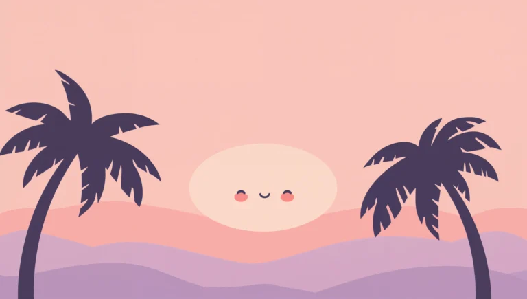 kawaii-summer-wallpapers-4k-palm-tree-sunset
