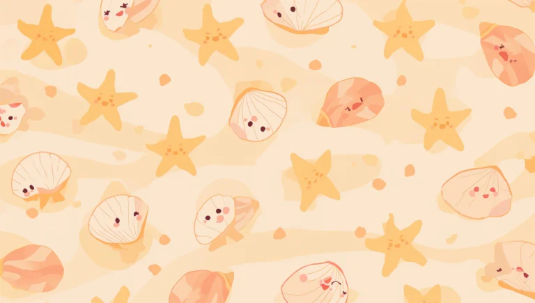 kawaii-summer-wallpapers-4k-seashell-collection
