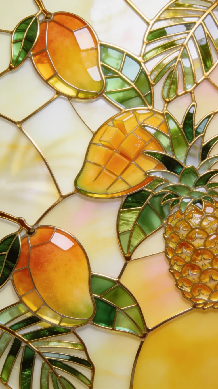 stained-glass-wallpaper-aesthetic-mango-pineapple