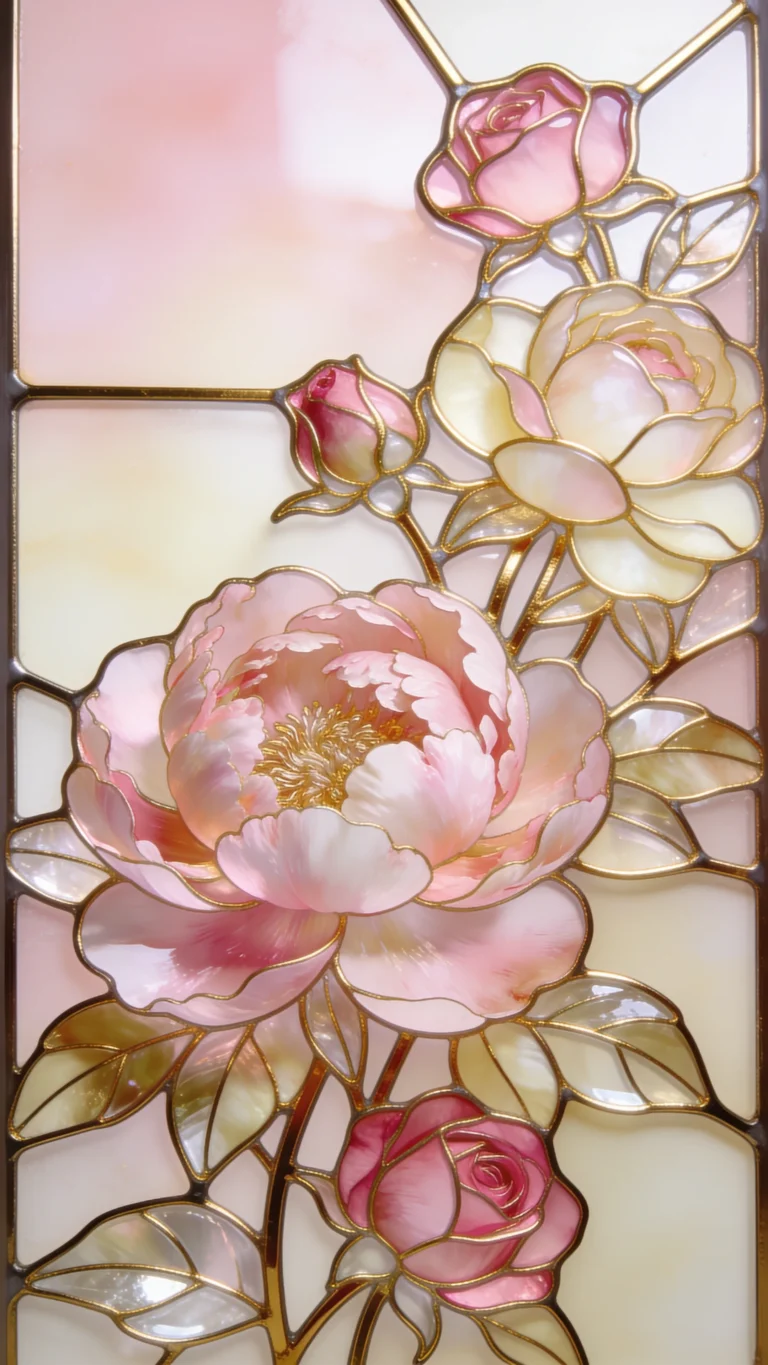 stained-glass-wallpaper-aesthetic-peony-rose