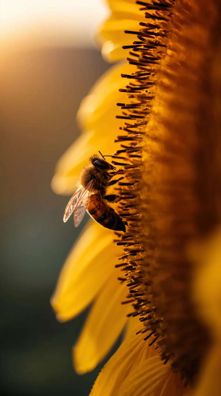 summer-wallpapers-for-phone-aesthetic-honeybee-sunflower