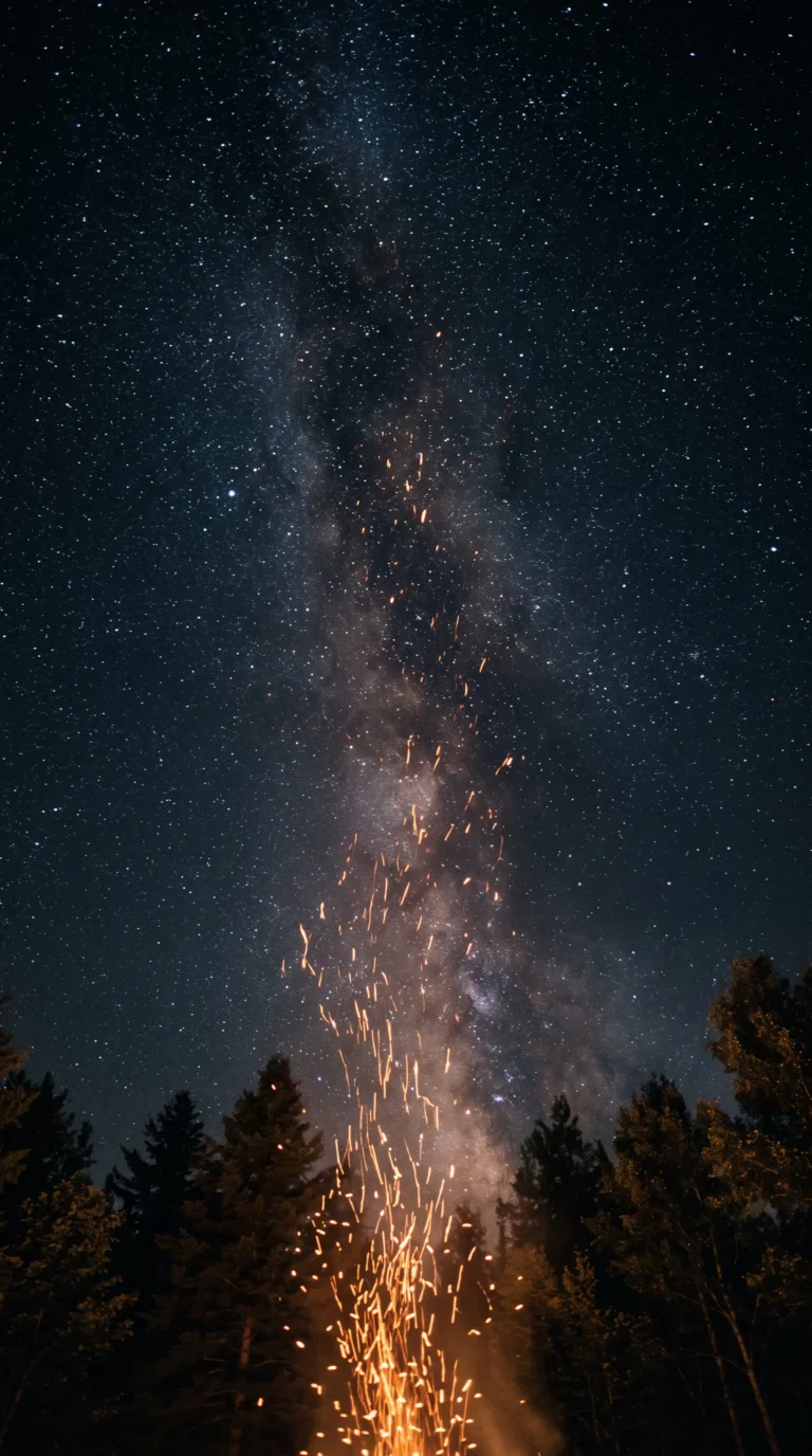 black-starry-night-wallpapers-lantern-sparks-sky