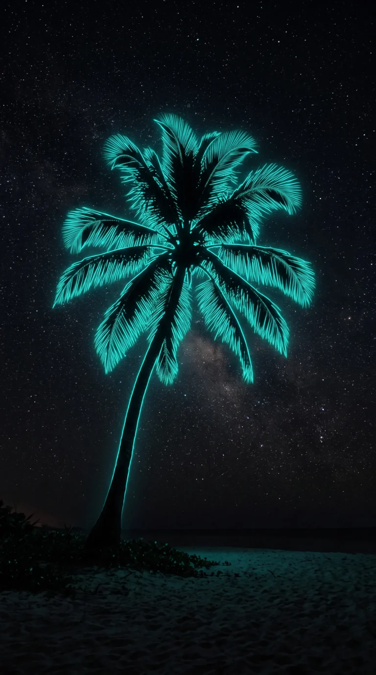 black-starry-night-wallpapers-palm-silhouette-neon