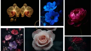 black floral wallpapers collage